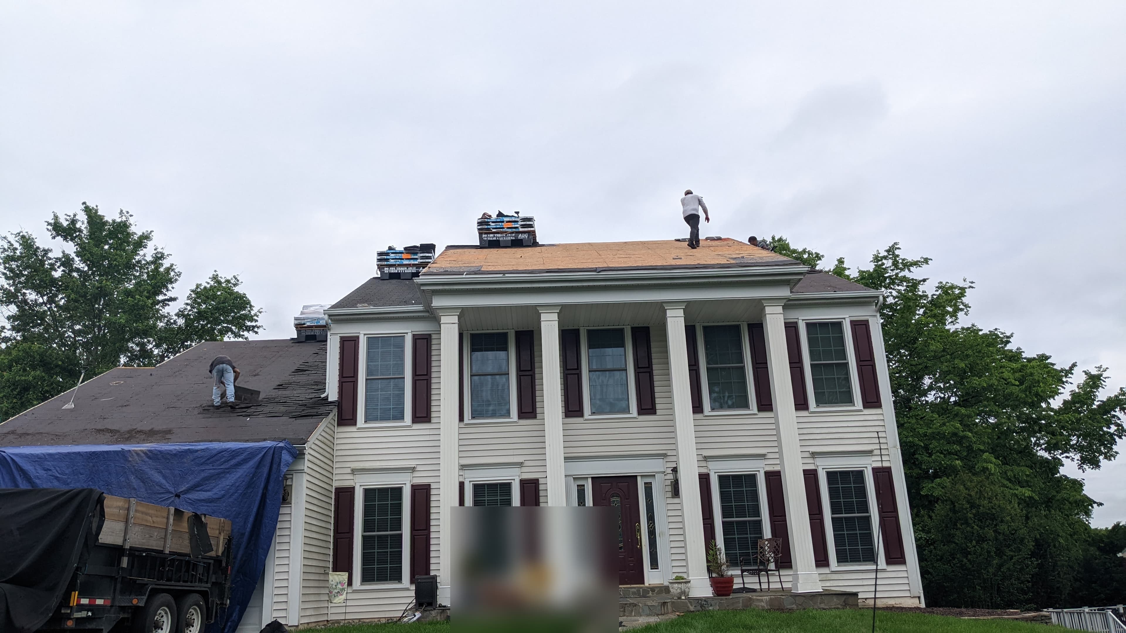 New roof decking installed and ready for shingles during a full roof replacement in Sterling